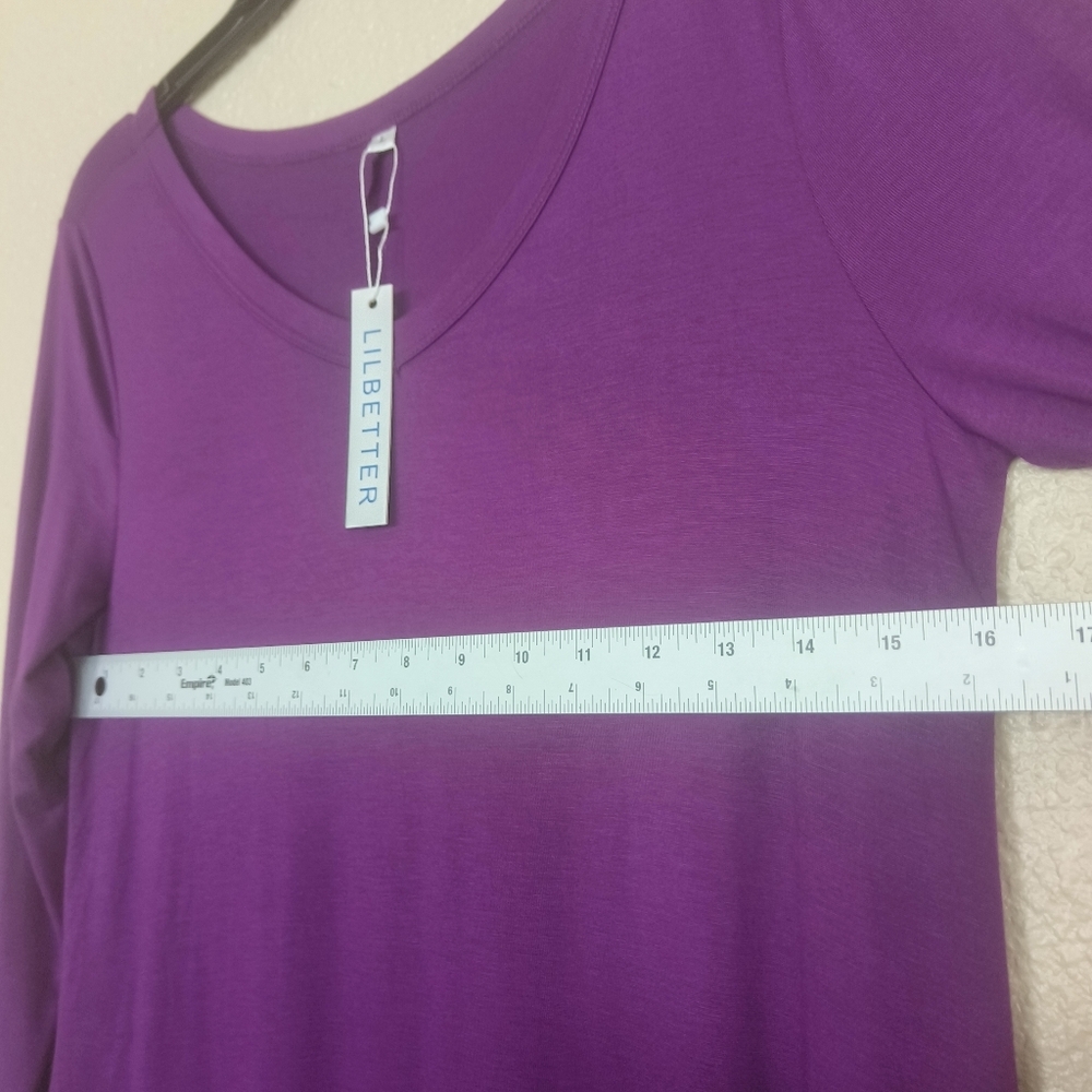 new LILBETTER light purple long sleeve dress size large pockets, casual - Picture 4 of 11